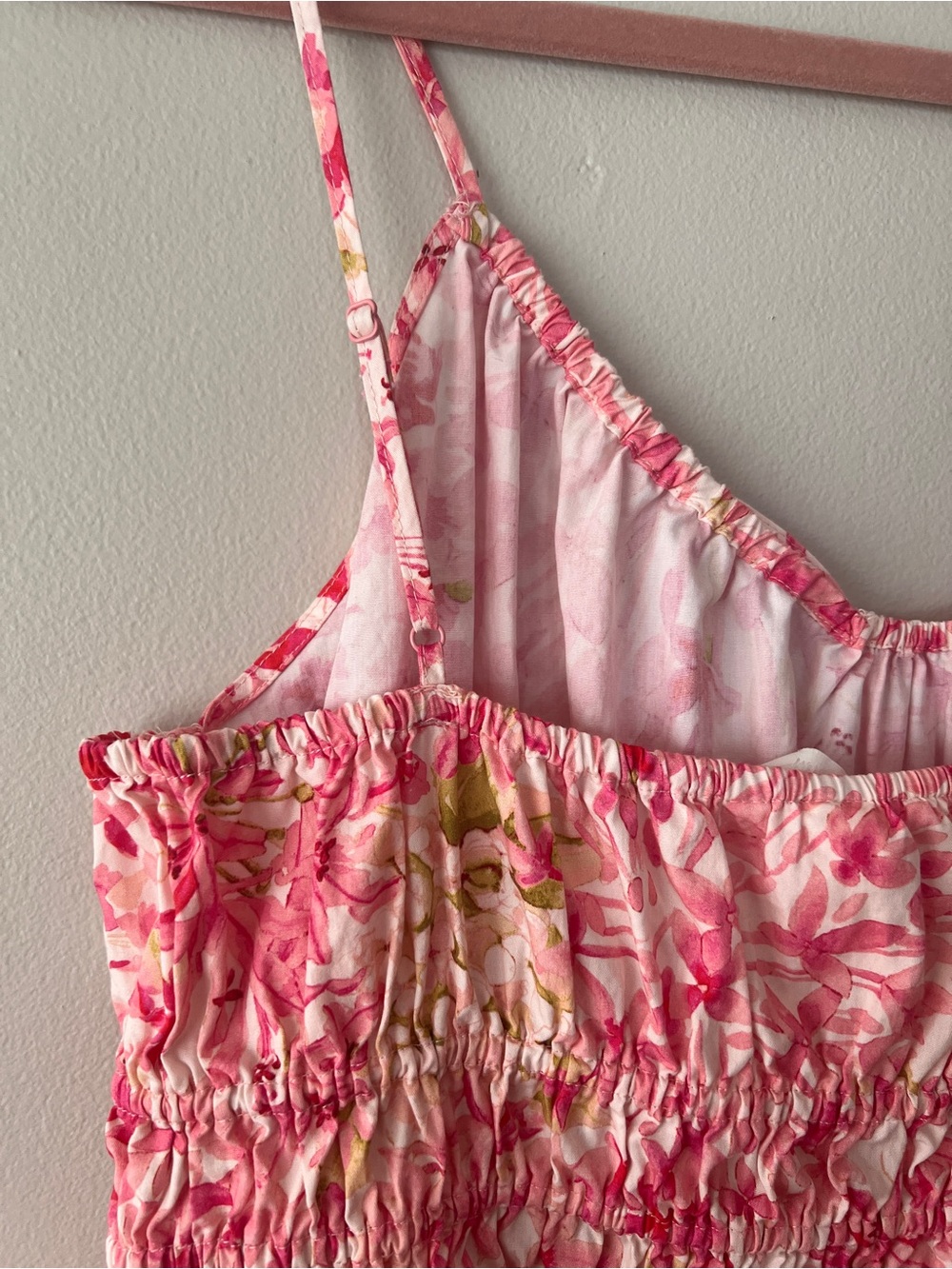Floral Pink Maxi Skirt - Lightweight Summer Sleeveless - Picture 4 of 10